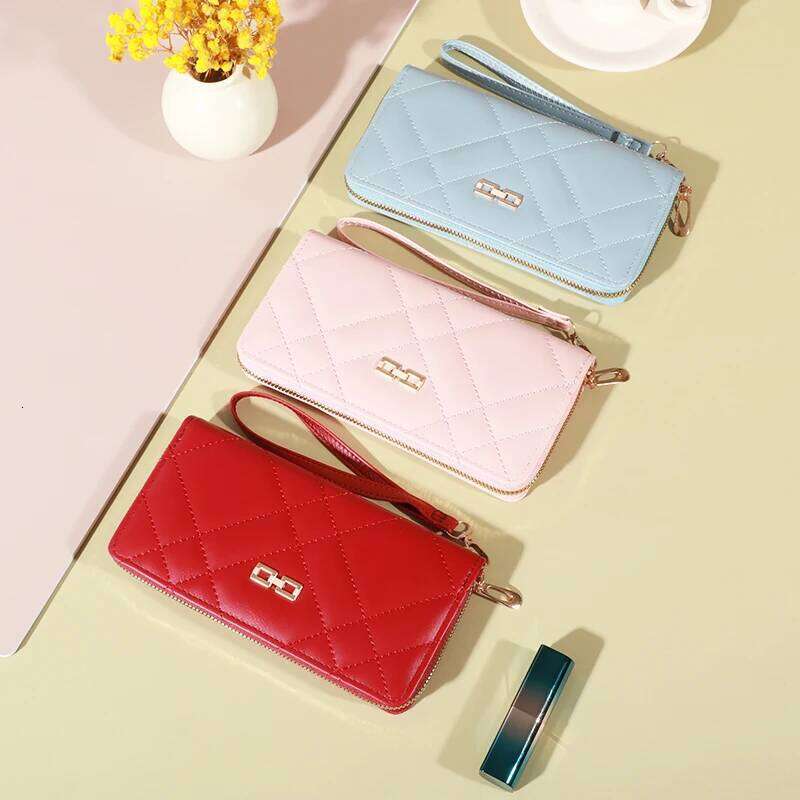 Zip Around Long Wallet, Women's Fashion Letter Detail Wristlet, Versatile Phone Wallet With Zipper Pocket C260304