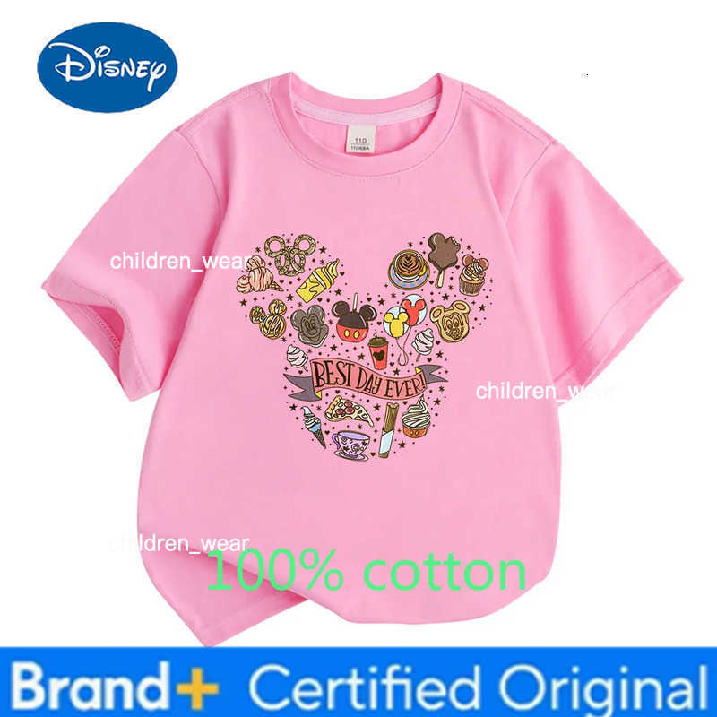 Disney Snack Mickey Head Family Set T-shirt 100 Cotton Best Day Printed Childrens and Adult Short Sleeves H260304