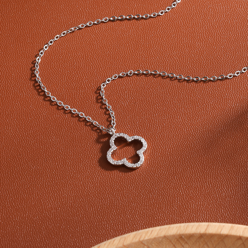 Four-leaf clover wholesale new model cross-border copper inlaid zircon jewelry niche high-end diamond-studded choker necklace for women - view 5