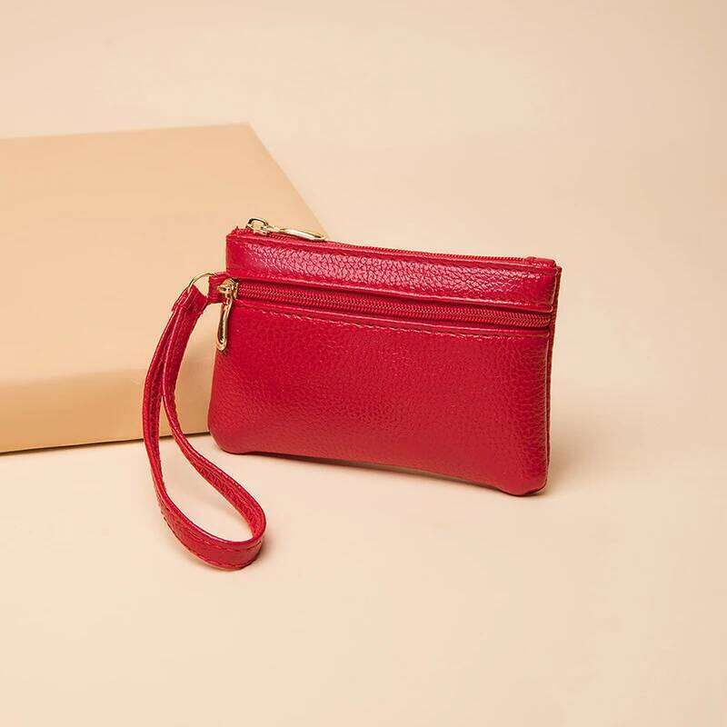 Fashionable Women's Small Purse; PU Leather Card Holder; Coin Wallet; Zipper Keychain Clutch; Mini Wallet C260304