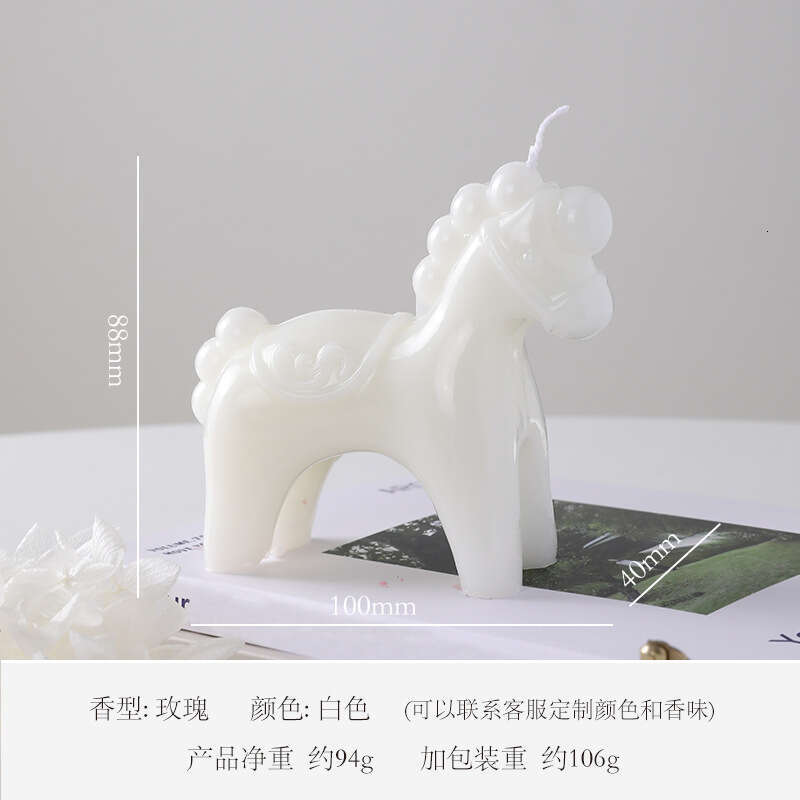 New Year Rocking Horse Scented Simple Design Sense Study Living Room Elegant Candle Creative Home Decoration Wholesale W260304