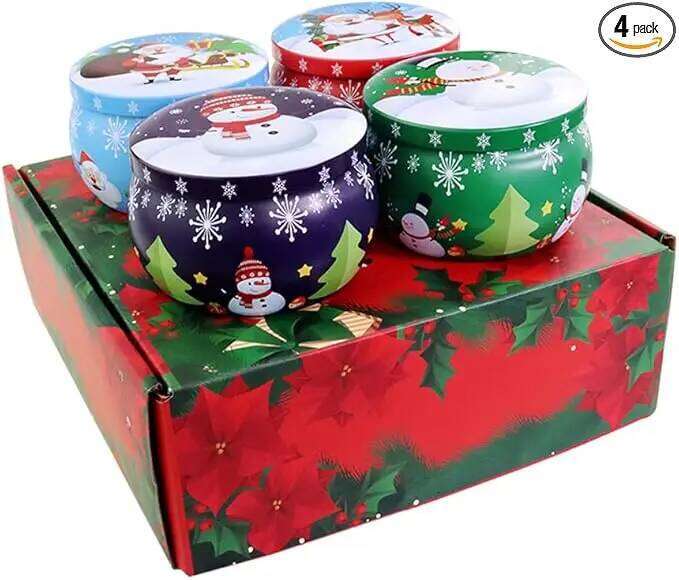 2.2 Oz Scented Gift,Christmas Aromatherapy Candle Set with Gifts, Home Aromatherapy, Birthday Candles Burning for a Long W260304