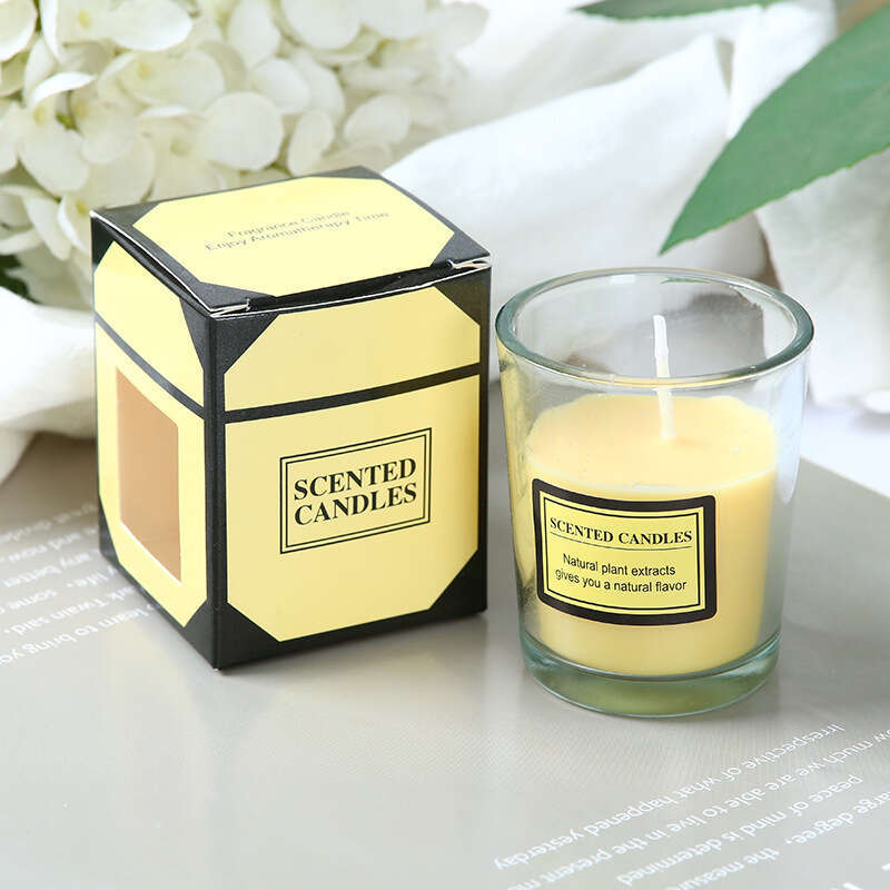 Plant Wax Gift Box Soy Glass Cup Scented Candle Indoor Smokeless Hotel Fragrance W260304