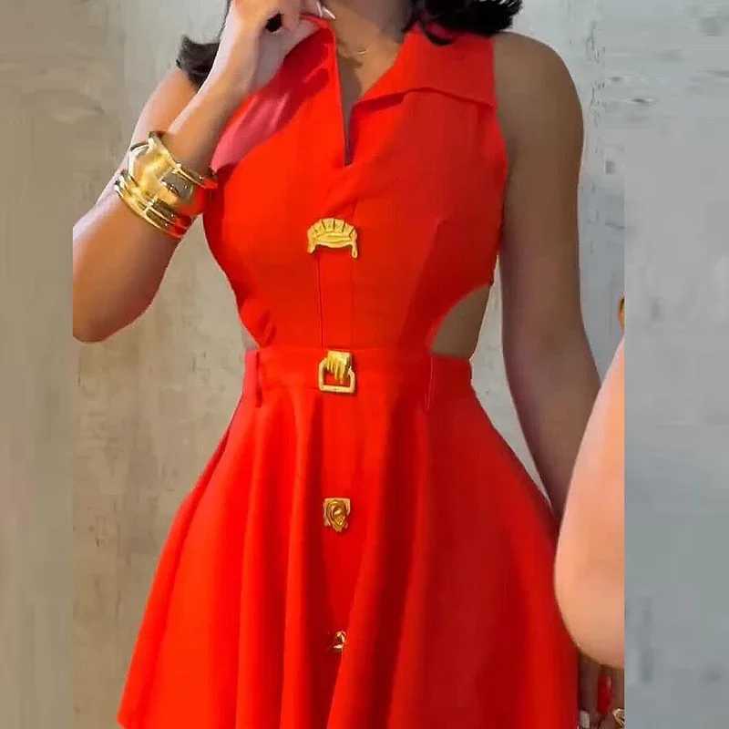 Elegant Stylish Sleeveless A-Line Mini Dress Women Sexy Hollow Out Club Party Dresses For Women Summer Short Dress White Black M260304