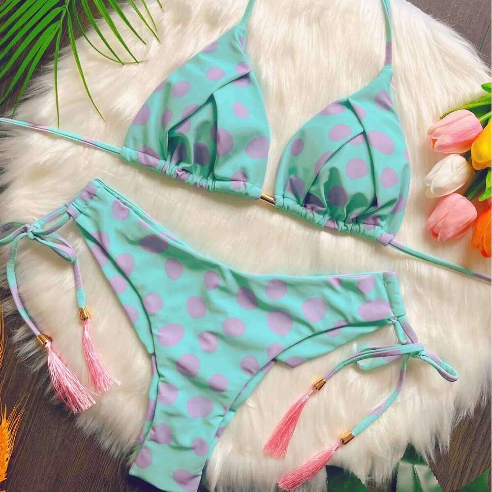 2024 New Printed Split Bikini Sexy Triangle Women Swimsuit Y260303