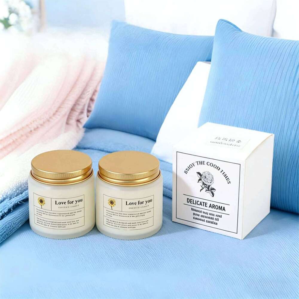 1pc Small Cup Frosted Glass Aromatherapy Candle Niche Romantic Ins Style Party Home Decorative W260304