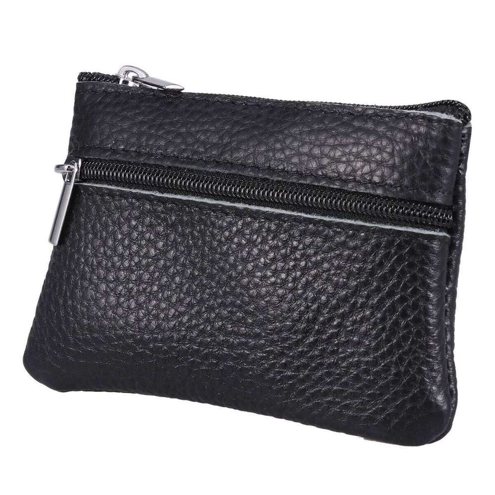 Mini Black Small Zipper Pocket Wallet Storage Bag Men Women Daily Use Coin Purse C260304