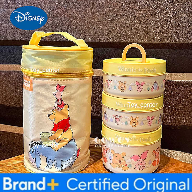 Pooh Bear Cartoon Stainless Steel Fresh-keeping Box Food Grade Microwave Oven Lunch Box Kitchen and Household Bento Box H260304