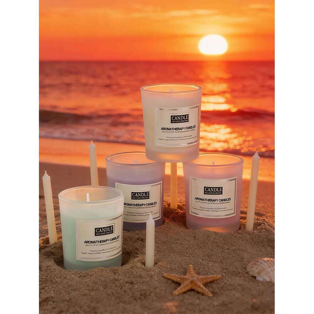 Frosted glass scented candle smokeless soy wax indoor fragrance companion gift for bedroom W260304