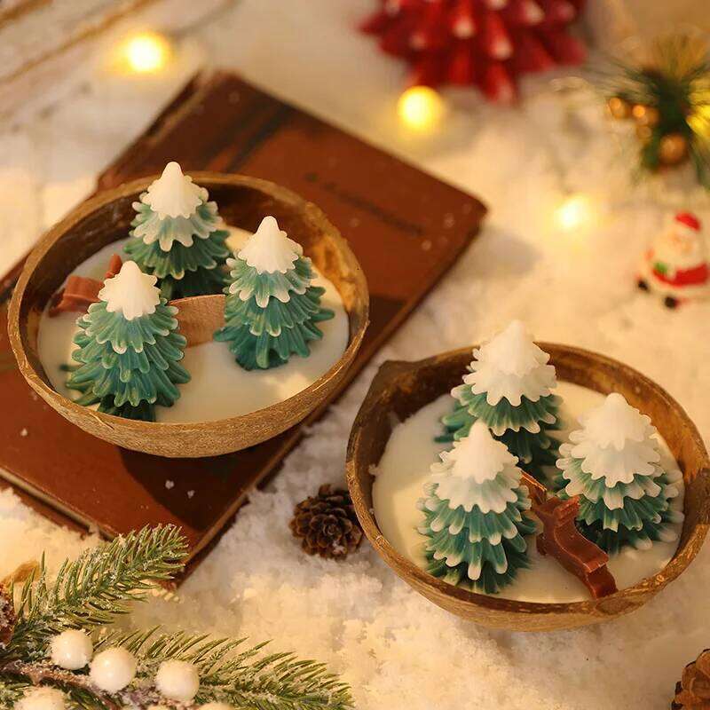 Tree Bowl Candle, Scented Home Candles in Coconut Jar, Christmas Decoration 2025 W260304