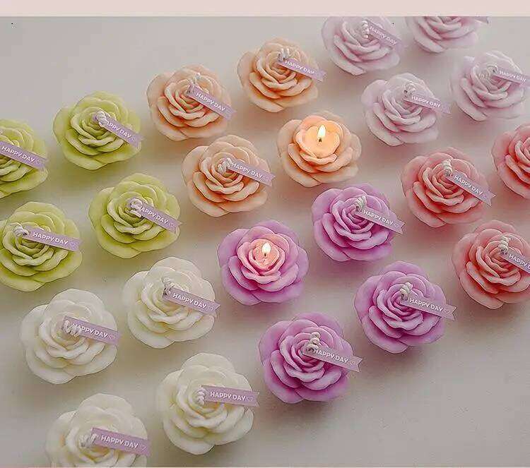 Handmade Pink Scented Aromatherapy Soy Wax Candle Wedding Birthday Party Home Decoration Photo Props W260304