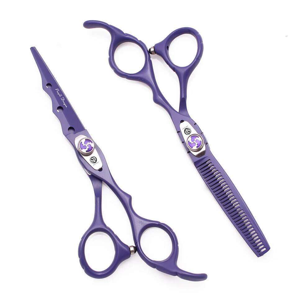 Purple Dragon Professional 6" Japan 440C Hair Cutting Scissors Barber Shop Hairdressing Thinning Shears Z1019 H260303