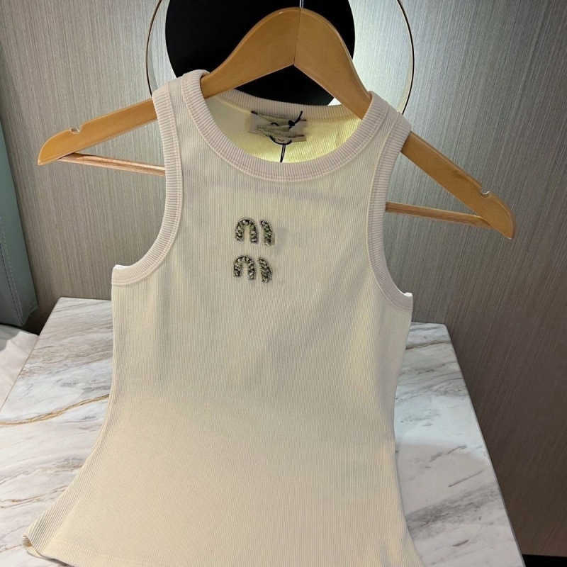 Vest Spring Summer New Heavy Crystal Rhinestone Letter Slim Fit Base Camisole Women Sleeveless Top T260304