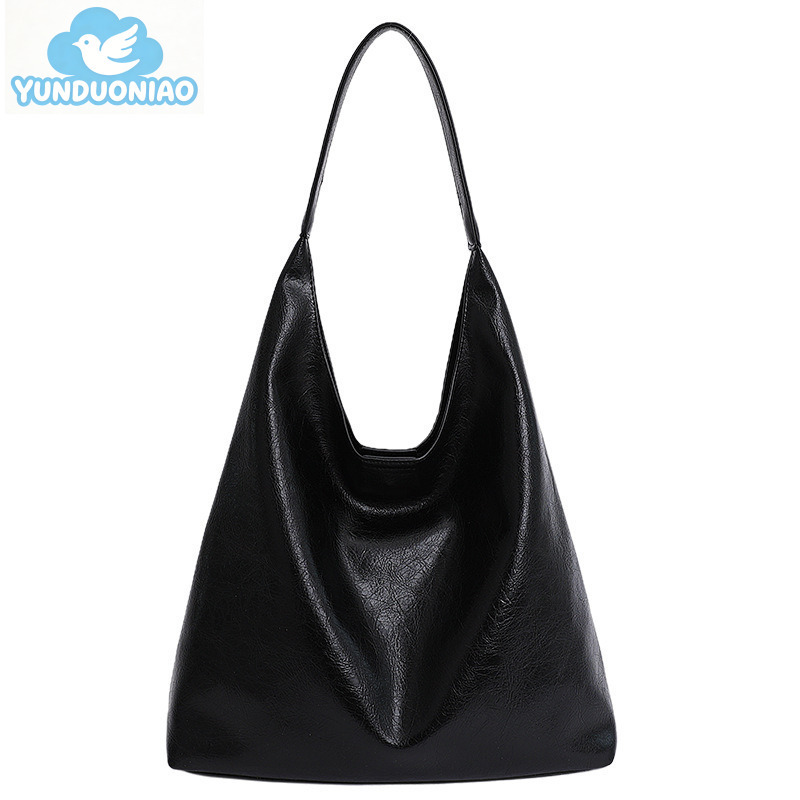 YUNDUONIAO new women's large capacity commuting bag, simple and fashionable retro handbag, casual and lazy personality crossbody bag