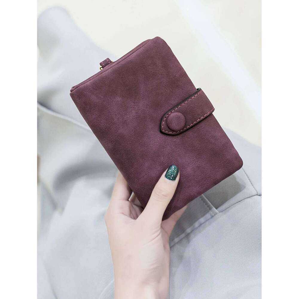Women's short frosted Korean version student small fresh cute Tri-fold multi cardslot zero multifunctional wallet C260304