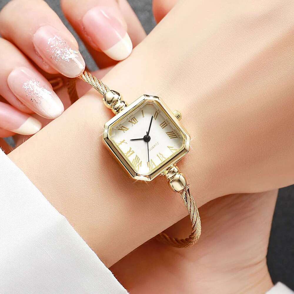 1/4PCS Fashion Square Roma Dial Women Quartz Watch Elegant Bracelet Strap Wristwatch Reloj Mujer Girls Clock Gift Without Box XJ260303