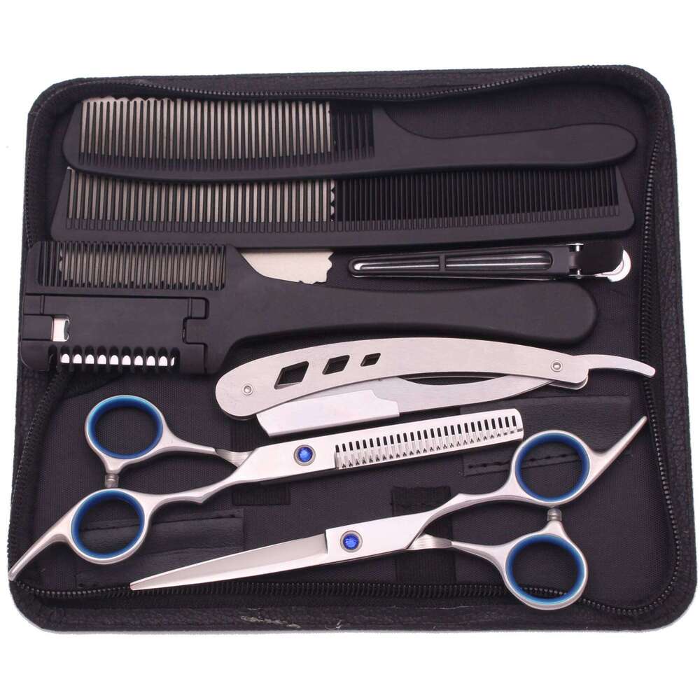6.0'' Professional Hair Scissors Cutting Shears Thinning Hairdressing Haircut Razors Comb Set Salon Barber & Home Dropshipping H260303