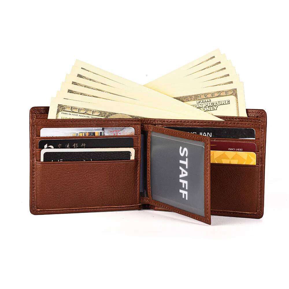Classic Style Genuine Leather Men's Short Fashion High-Quality Coin Holder Card Carrier Wallet C260304
