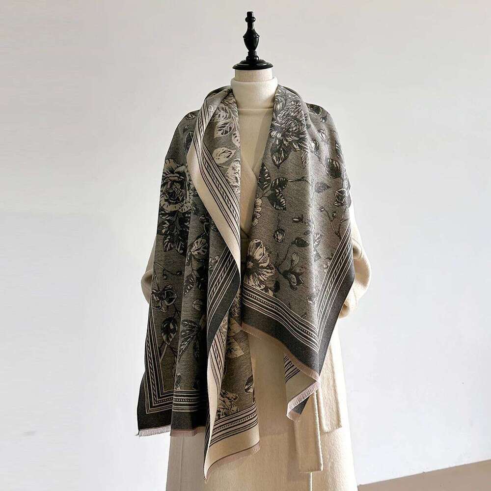 Luxury Autumn and Winter Cashmere Scarf Women New Warm Pashmina Blanket Poncho Scarves Fashion Print Shawl Thick Foulard Bufanda XJ260304