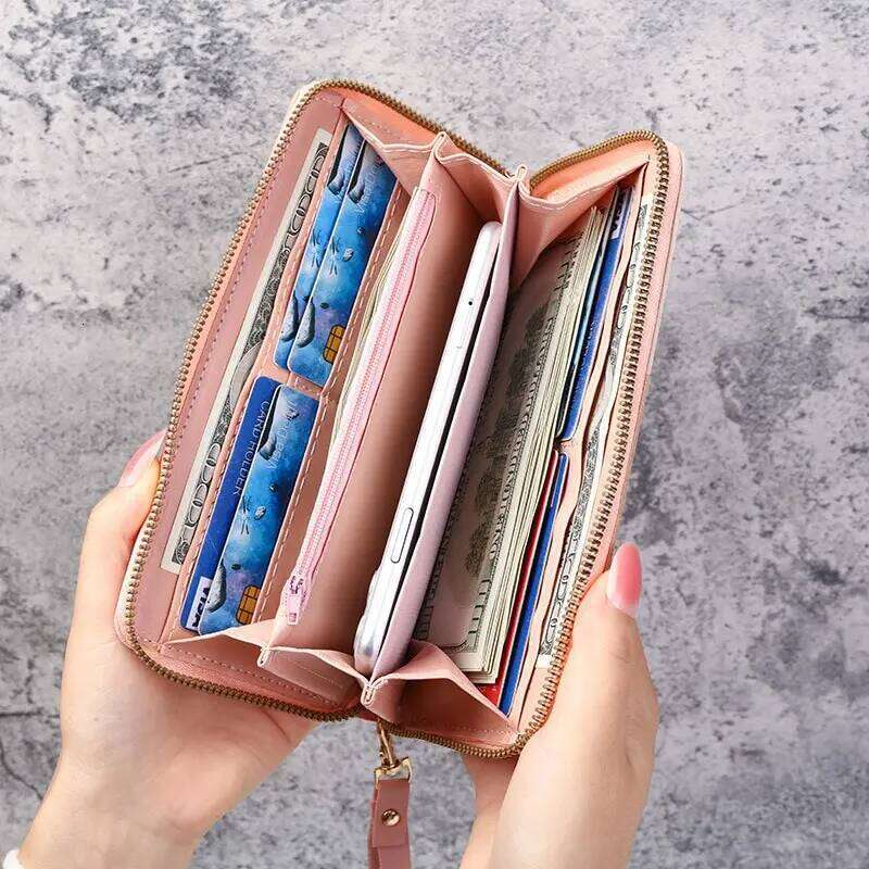 Fashion Zipper Wallets Womens Long Purses Handbags Coin Purse Cards Holder PU Leather Billfold Wallet C260304