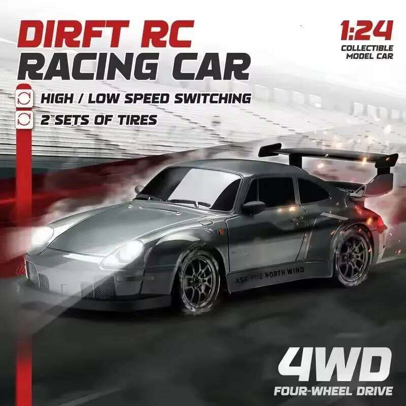 4WD Drift Car 20KM/H Remote Control High Speed RC Cars with LED Lights Extra Drifting Tires Vehicle Toy for Adults Boys Kids Z260303