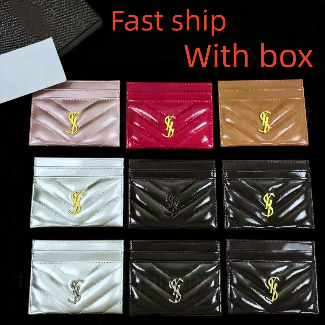 Top Luxury Designer Caviar Oiled Card Holder Leather Wallet Fashion Y3 Womens Mens Key Credit Cards Purse Bag Travel Documents Passport Holders with box 5A level