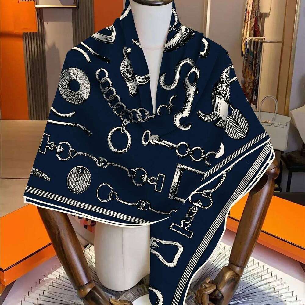 Women's Stylish Faux Silk Wool Scarf 130x130cm Elegant Large Warm Gift Ladies Office Party Christmas Celebrations XJ260304