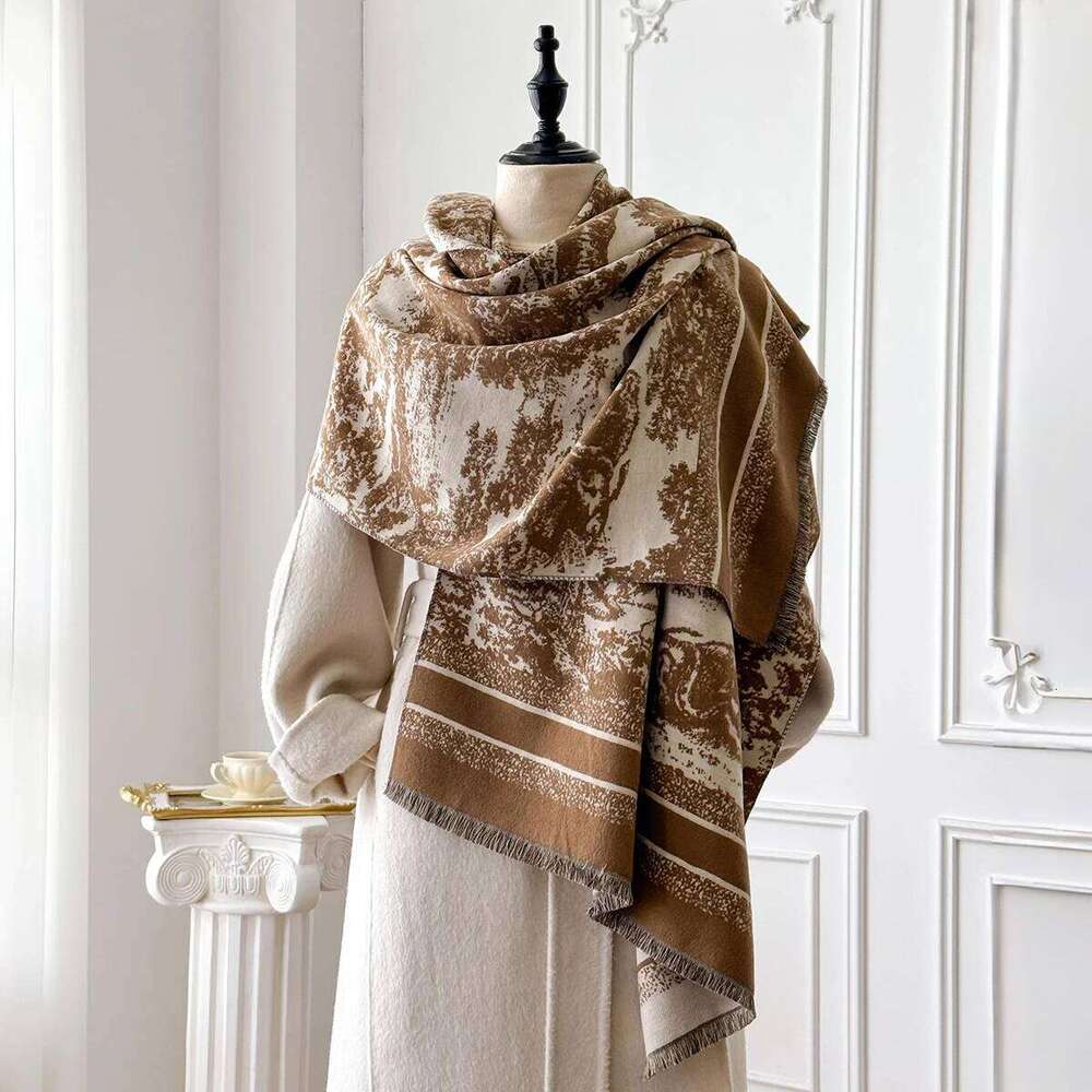 2025 Luxury Brand Women's Cashmere Scarf - Winter Warm Tasseled Striped Printed Pashmina Shawl, Foulard & Poncho XJ260304