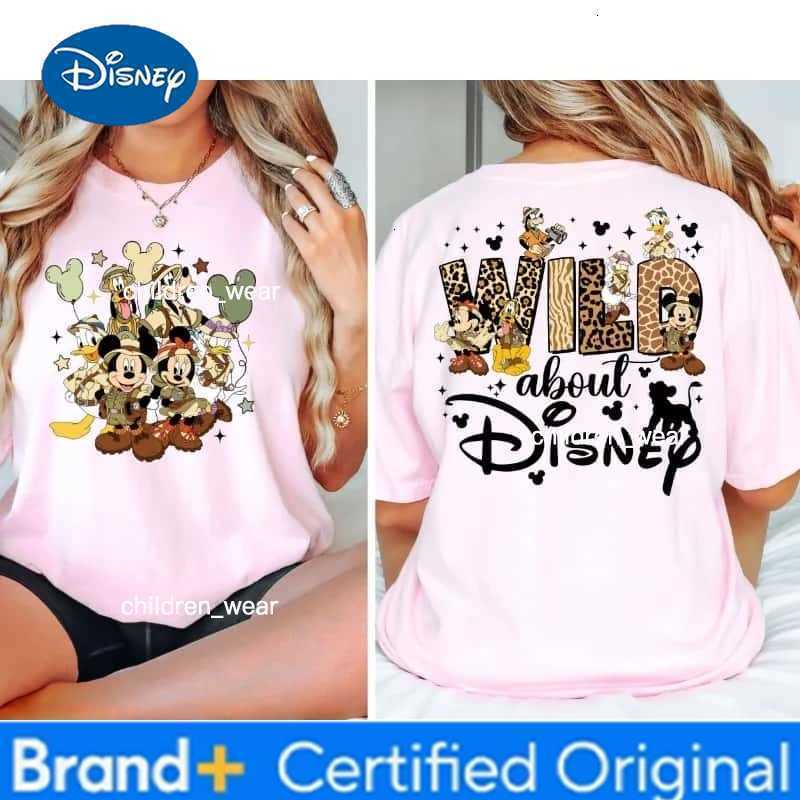 Disney Animal Kingdom T-shirt Mickey Hunt T-shirt Pure Cotton Lion King Wild Travel T-shirt Mickey and Friends Wild T-shirt H260304