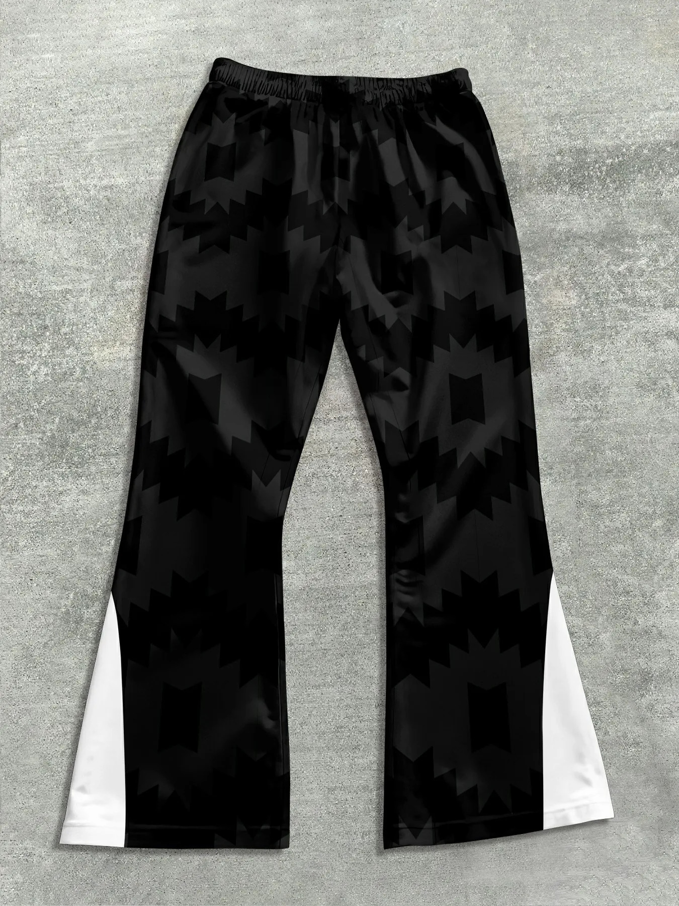 Mens Casual Street Style Trendy Cross Print Fashionable Slightly Flared Black and White Color-Block Sweatpants Men Pants 260227 - view 7