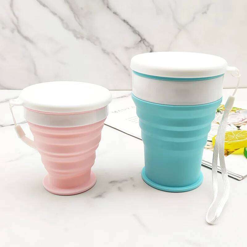 Silicone Foldable Travel Cup Reusable Portable Folding Design Outdoors Commuting Hot and Cold Drinks for Hiking Camping S260303