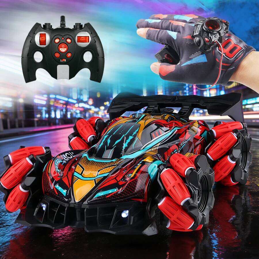 4Wd Rc Stunt Car with Sprayer Namu Wheels, 2.4g Remote Control Drift Vehicle, Colorful Led Lights & Sound Off-Road Toys Gift F Z260303