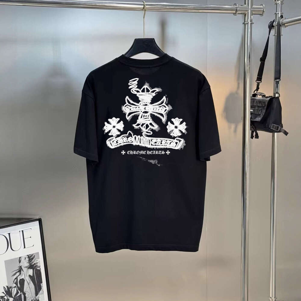 American CHearts Summer New Model, Sanskrit Cross Horseshoe Short-Sleeve T-Shirt, Couple's Style, Dropshipping Available
