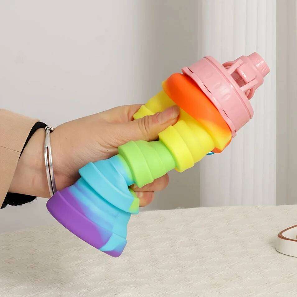 Silicone Foldable 420/500ml for Sports Leakproof with Carabiner Collapsible Cycling Water Bottle S260303