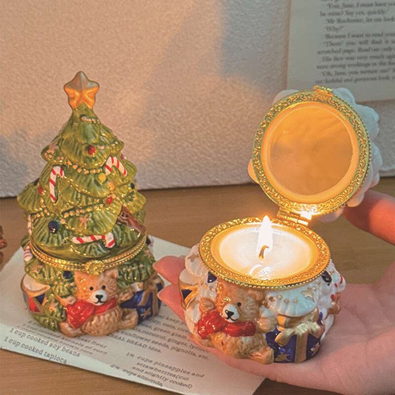 High-End Bear Tree Scented Candle Ornament Indoor Smokeless Soy Wax Best Friend Christmas Gift Souvenir W260304