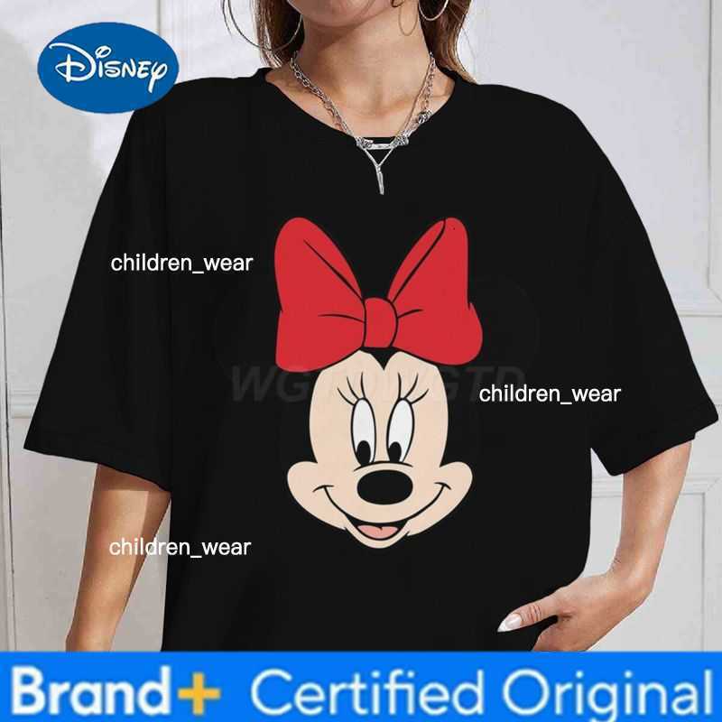 Disney Fun Mickey Mouse Minnie Couple Cotton T-shirts Classic Character Casual Short Sleeve Mickey Pattern Men Women Daily Wear Gifts H260304
