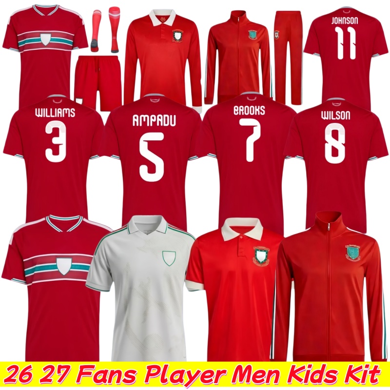 wales football jersey 2026 2027 Special 150-Year Anniversary BROOKS WILSON JOHNSON Neco Williams HOME soccer shirts men kids kit home away top quality 3XL 4XL