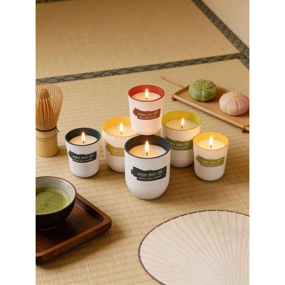 Coloured Glass Cup Soy Wax Scented Candles - Romantic Wedding Favors & Home Decor Gifts W260304