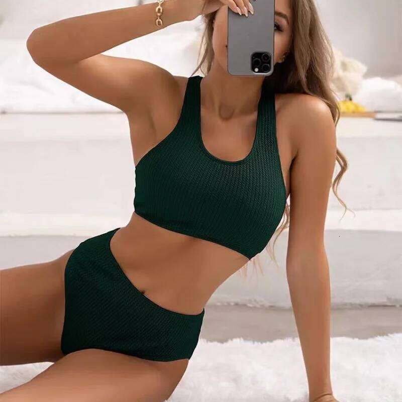 Criss Cross High Waist Bikinis 2024 Women Sexy Black Swimsuit Push Up Swimwear Female Bathing Suit Swimming Summer Beachwear Y260303