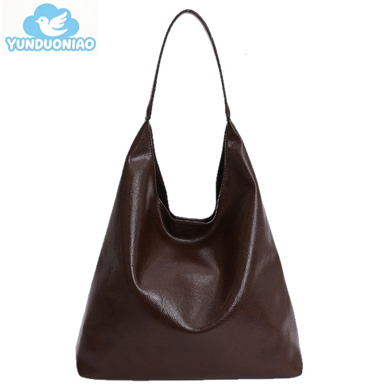 YUNDUONIAO new women's large capacity commuting bag, simple and fashionable retro handbag, casual and lazy personality crossbody bag
