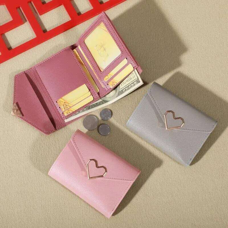 2023 New Small Women's Metal Short Fold Personalized Student Cute Mini Fashion Zero Wallet C260304