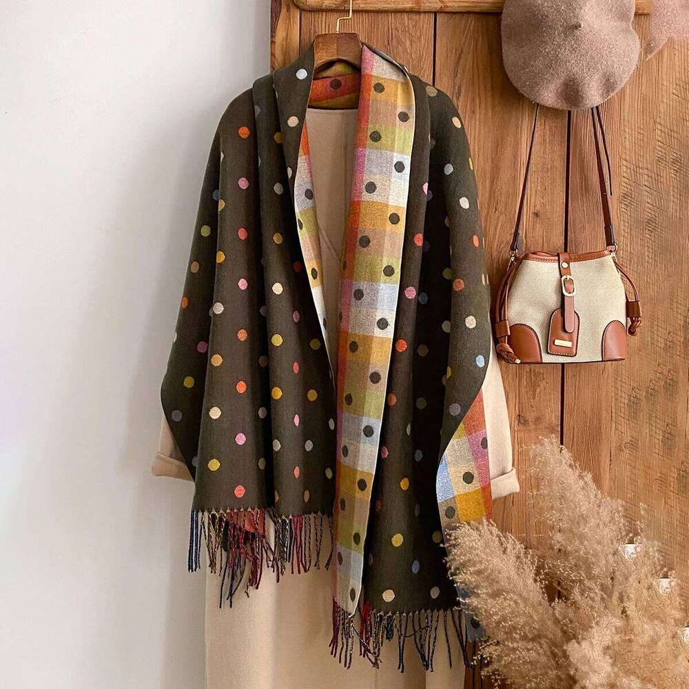 Elegance National Style Print Scarf Soft Warm Long Tassel Pashmina Shawl Autumn and Winter Outdoor Coldproof Windproof Blanket XJ260304