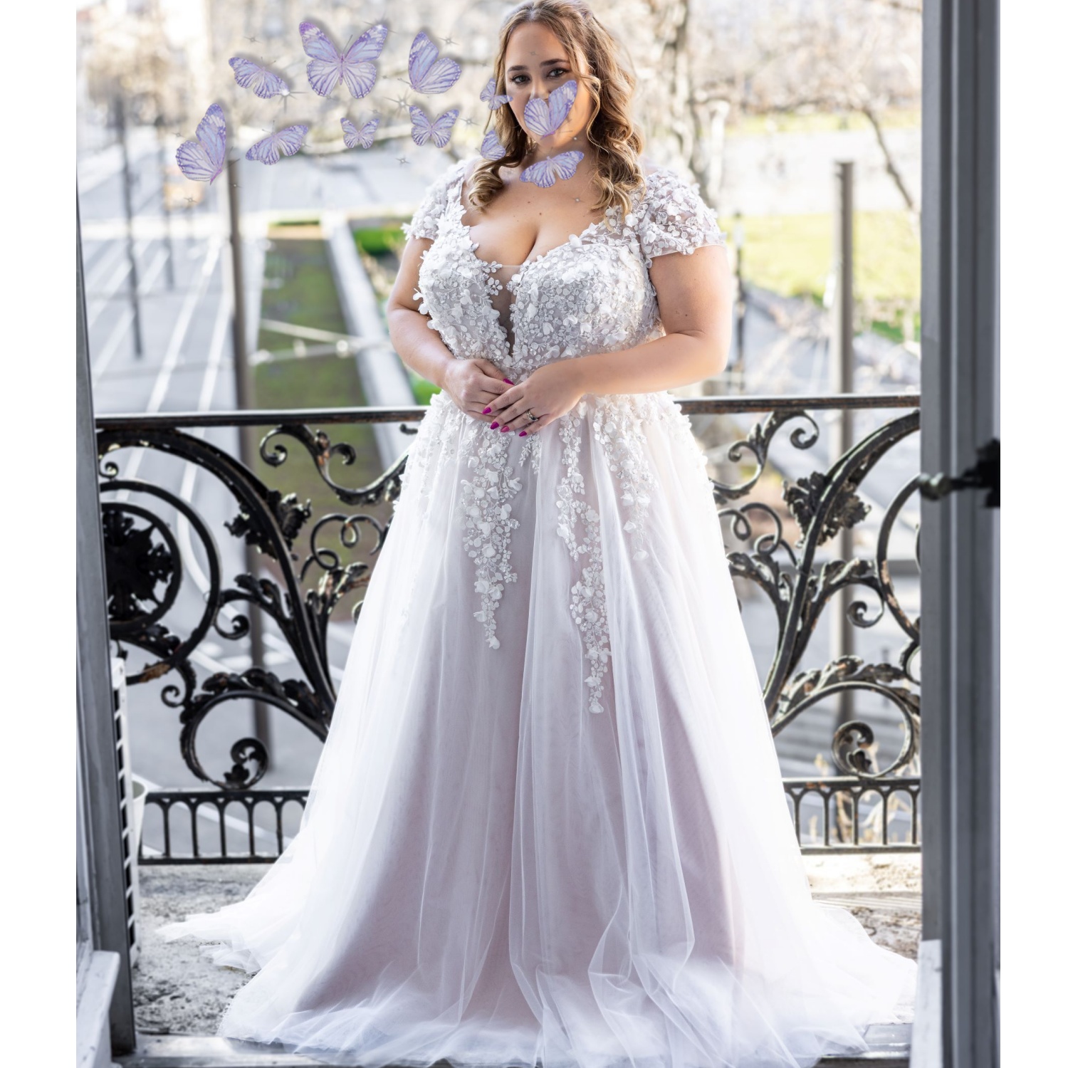 Plus Size A-Line Wedding Dresses Floral Beading Bridal Gowns vestidos de novia