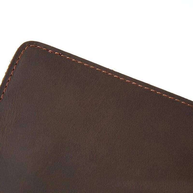 100% Full Cow Genuine Leather Wallet Simple Design Handmade Horizontal Small Bifold Purse for Men C260304