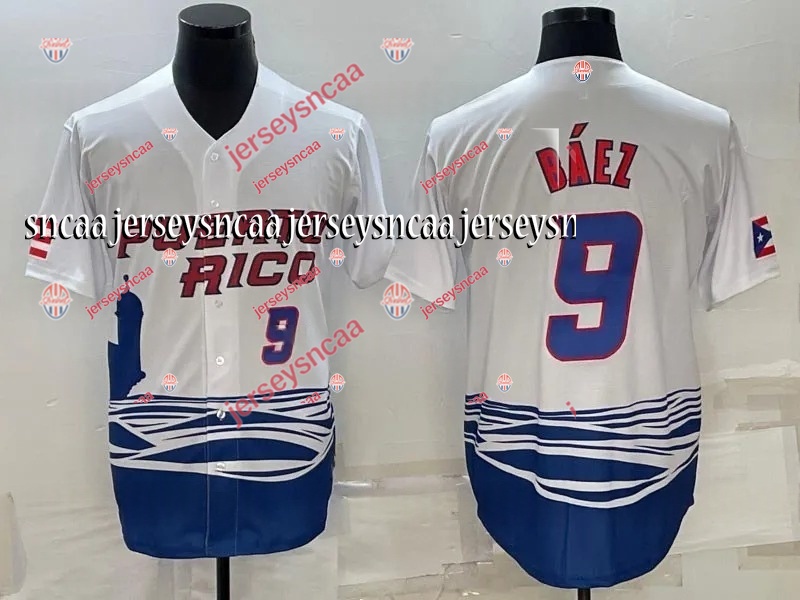 Custom Jersey Team Puerto Rico 2026 World Baseball Classic WBC Francisco Lindor Carlos Correa Javier Baez Edwin Diaz Marcus Stroman Enrique Hernandez 