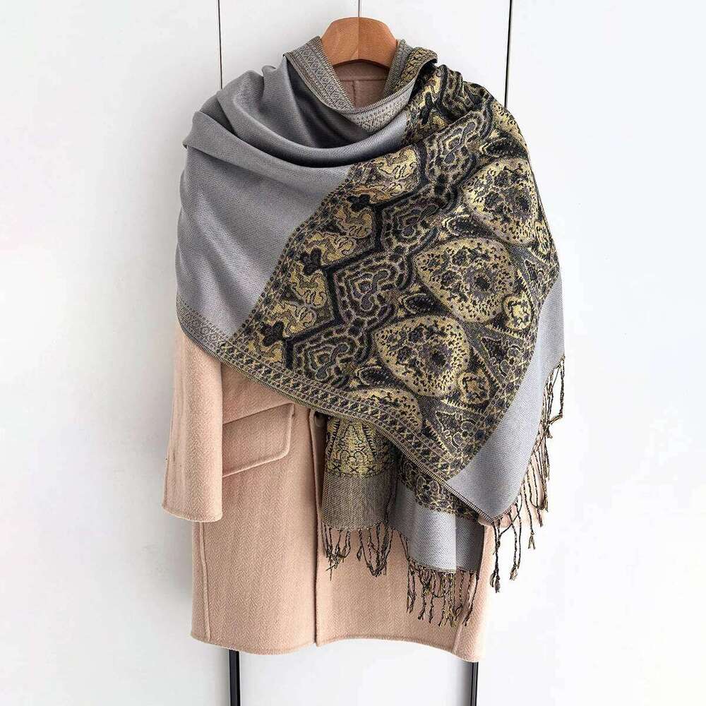 Luxury Scarf For Women Autumn Faux Cashmere Pashmina Wrap Warm Winter Shawl Design Print Female Foulard Stoles Brand XJ260304