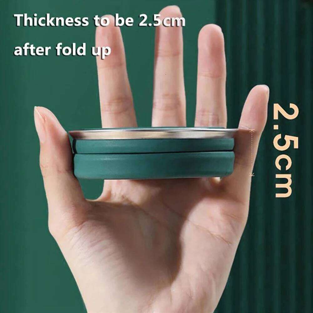 Portable Silicone Foldable Cup With Lanyard Heat Resistant Collapsible Cups Lid Folding Storage Travel Mug For Hot Water S260303