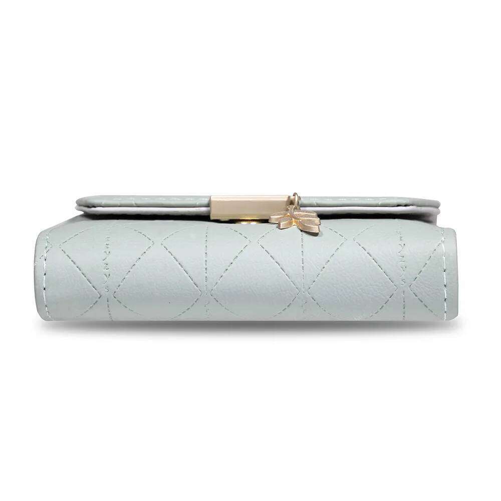 PU leather short small with buckle, three-fold zipper, pocket, student coin purse, square portable wallet C260304