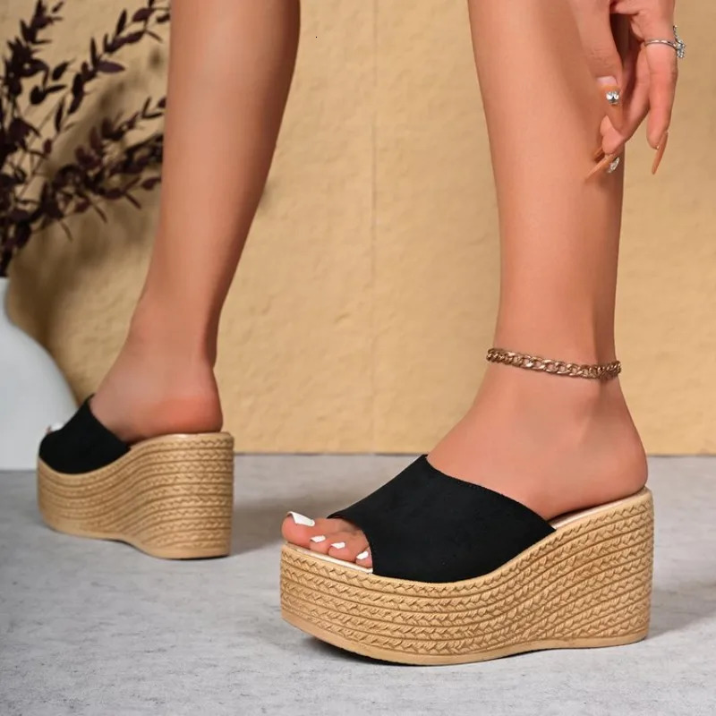 Summer Womens Sandals Peep-Toe Shoes Woman High-Heeled Platfroms Slides Women Casual Wedges for Women High Sandals 260303