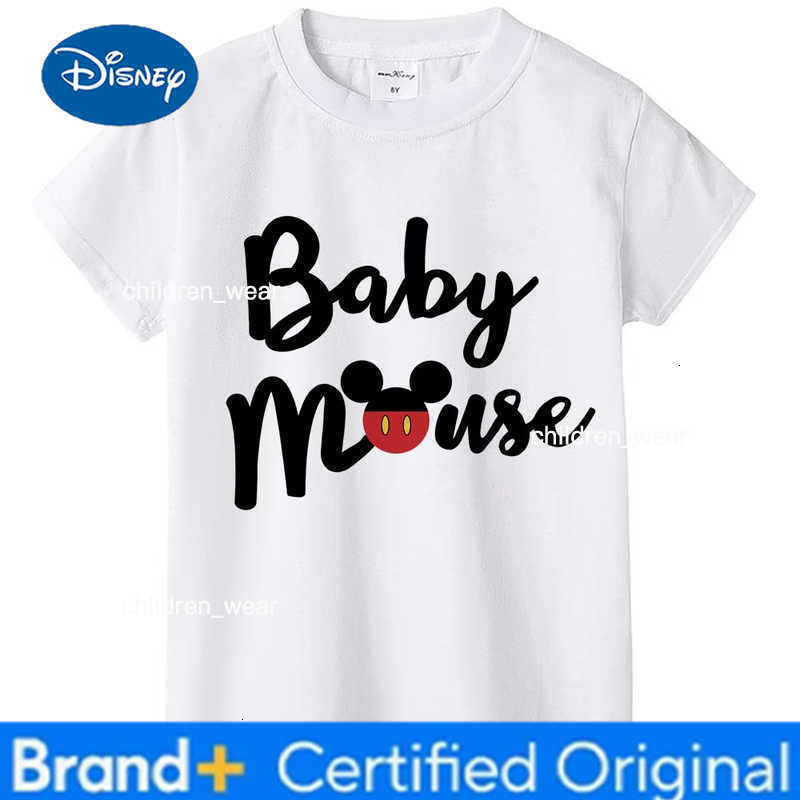 Disney 2025 Summer Autumn Mickey Mouse Round Neck T Shirt Soft Cotton Men Women Kids Tees for Vacation Events Casual Daily Wear H260304